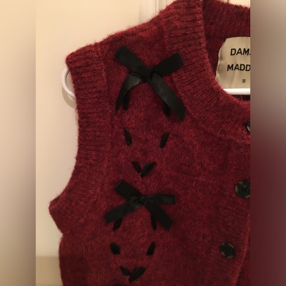 Damson Madder Aggie Bow Knit Sweater Vest - Picture 5 of 8